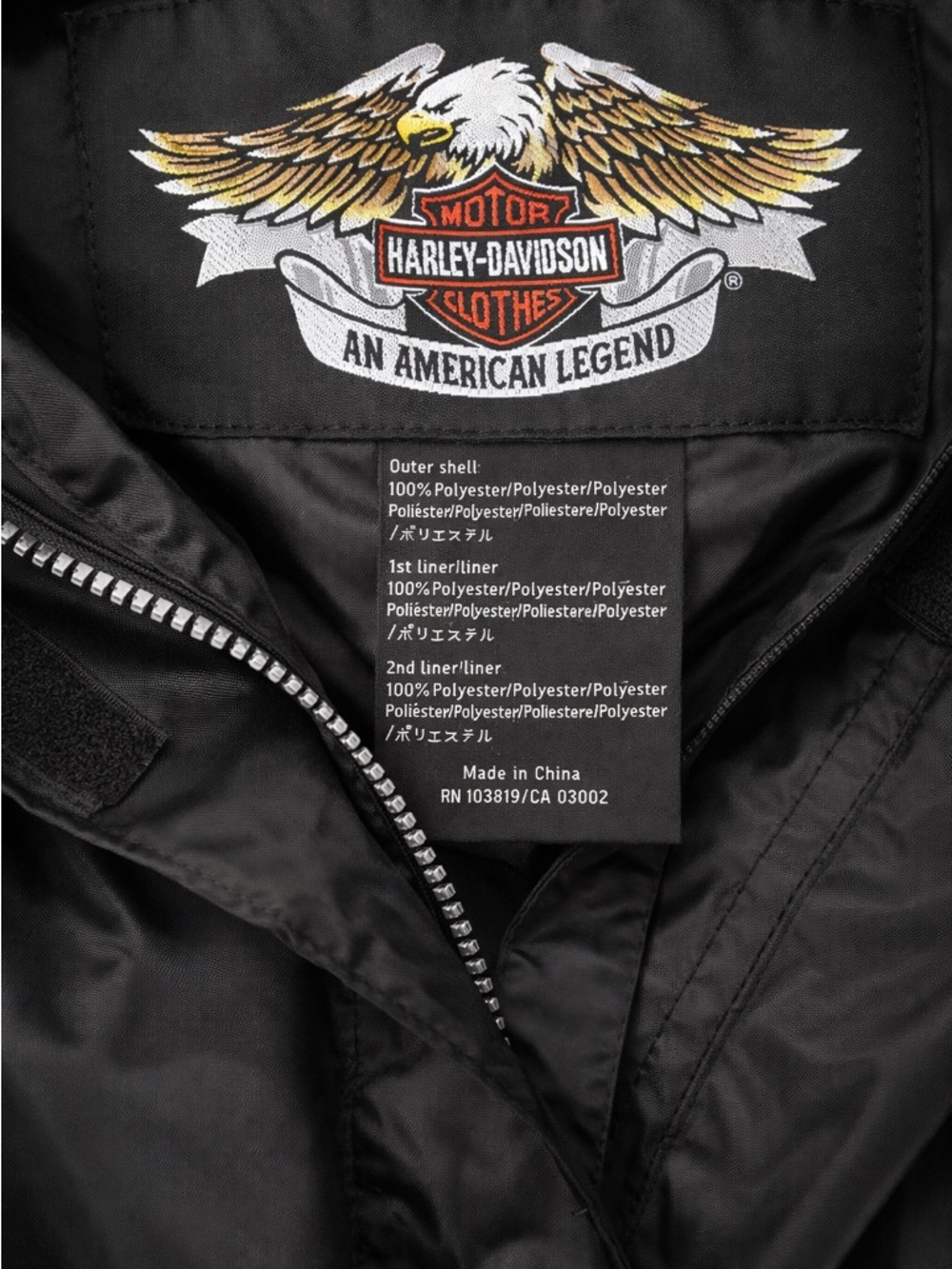 Harley-Davidson Women’s Black Lightweight Moto Windbreaker - Picture 3 of 8